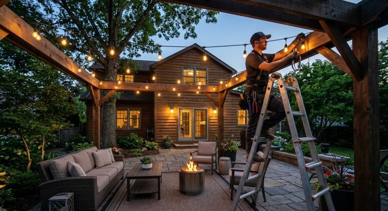 Terrace Lighting Installation in Orem, UT